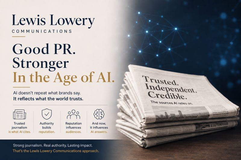 Lewis Lowery graphic: Good PR. Stronger in the Age of AI.